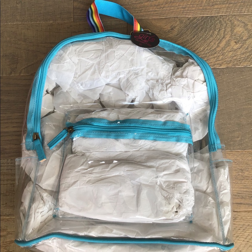 Girls Clear Rainbow Packpack